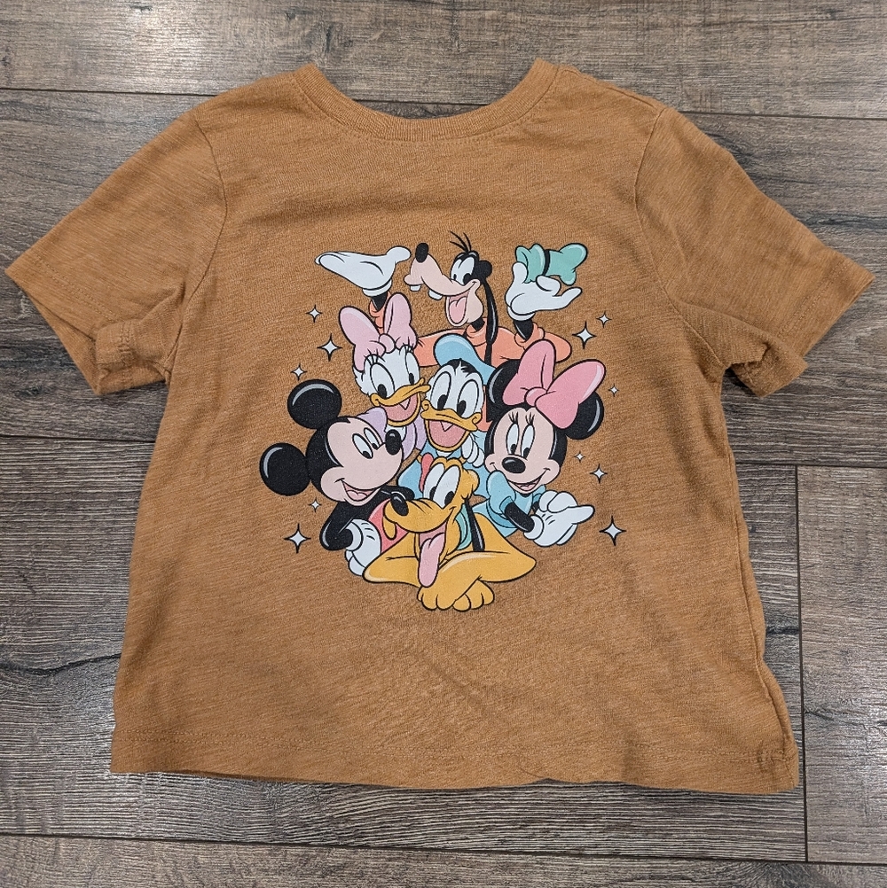 Disney 5T Mickey Mouse Disneyland Disney World T-shirt Top Light Brown Old Navy
